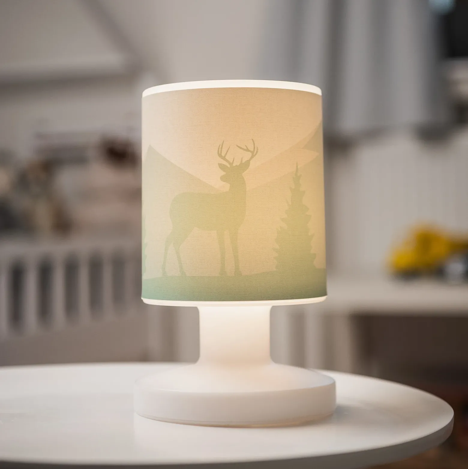 Lámpara de mesa Scandi Wald LED recargable, verde, 21 cm, plástico
