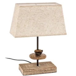 Lámpara de mesa Seregon con pantalla de tela, altura 39 cm