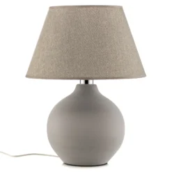 Lámpara de mesa Sfera, altura 53 cm, cemento/gris