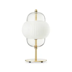 Lámpara de mesa Shahin, 3 luces, atenuable, cristal, altura 43 cm