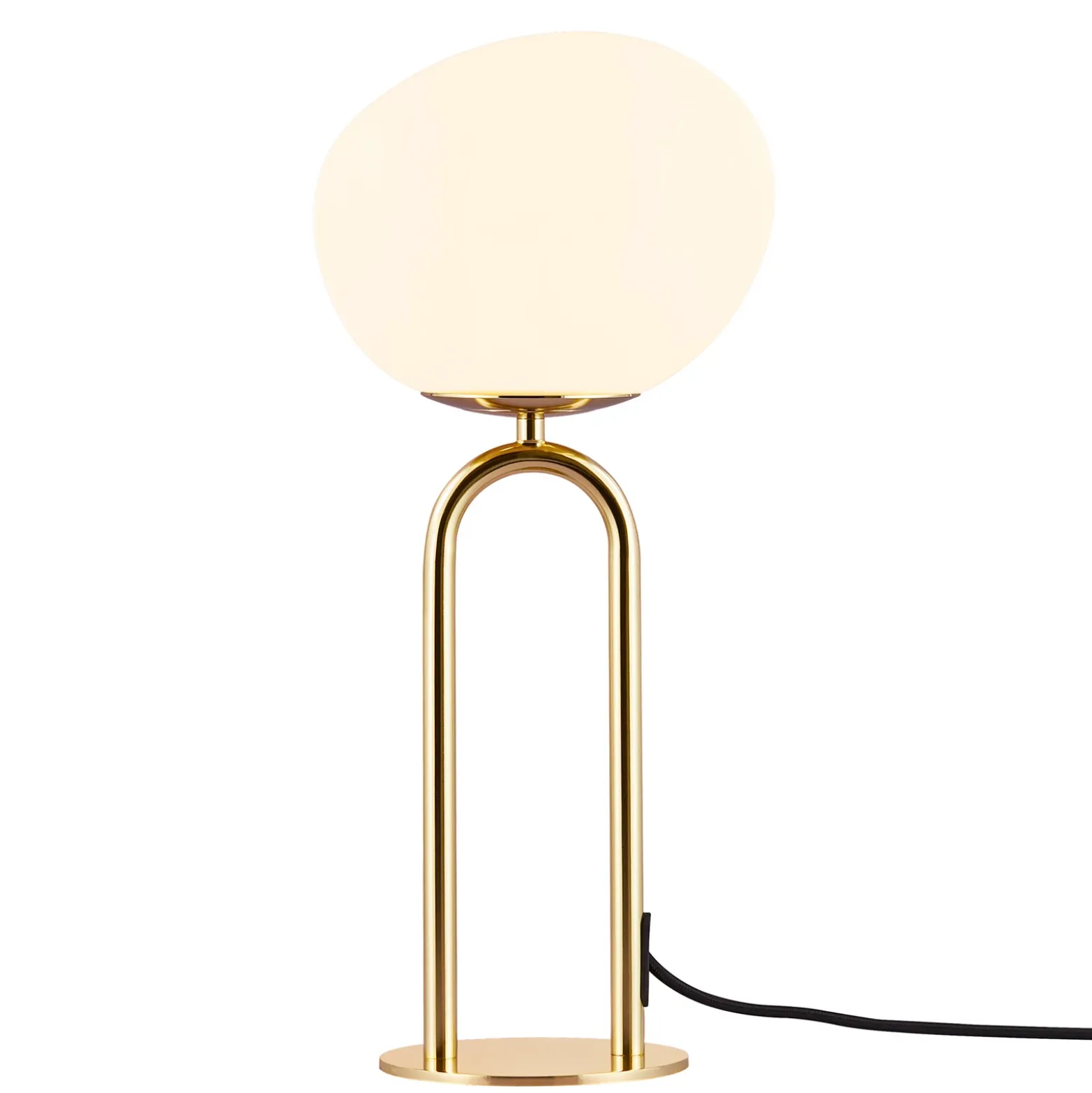 Lámpara de mesa Shapes, blanco/latón, cristal, 47 cm de altura, E27