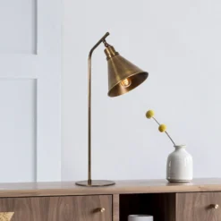 Lámpara de mesa Sivani MR-610, oro antiguo, metal, altura 50 cm