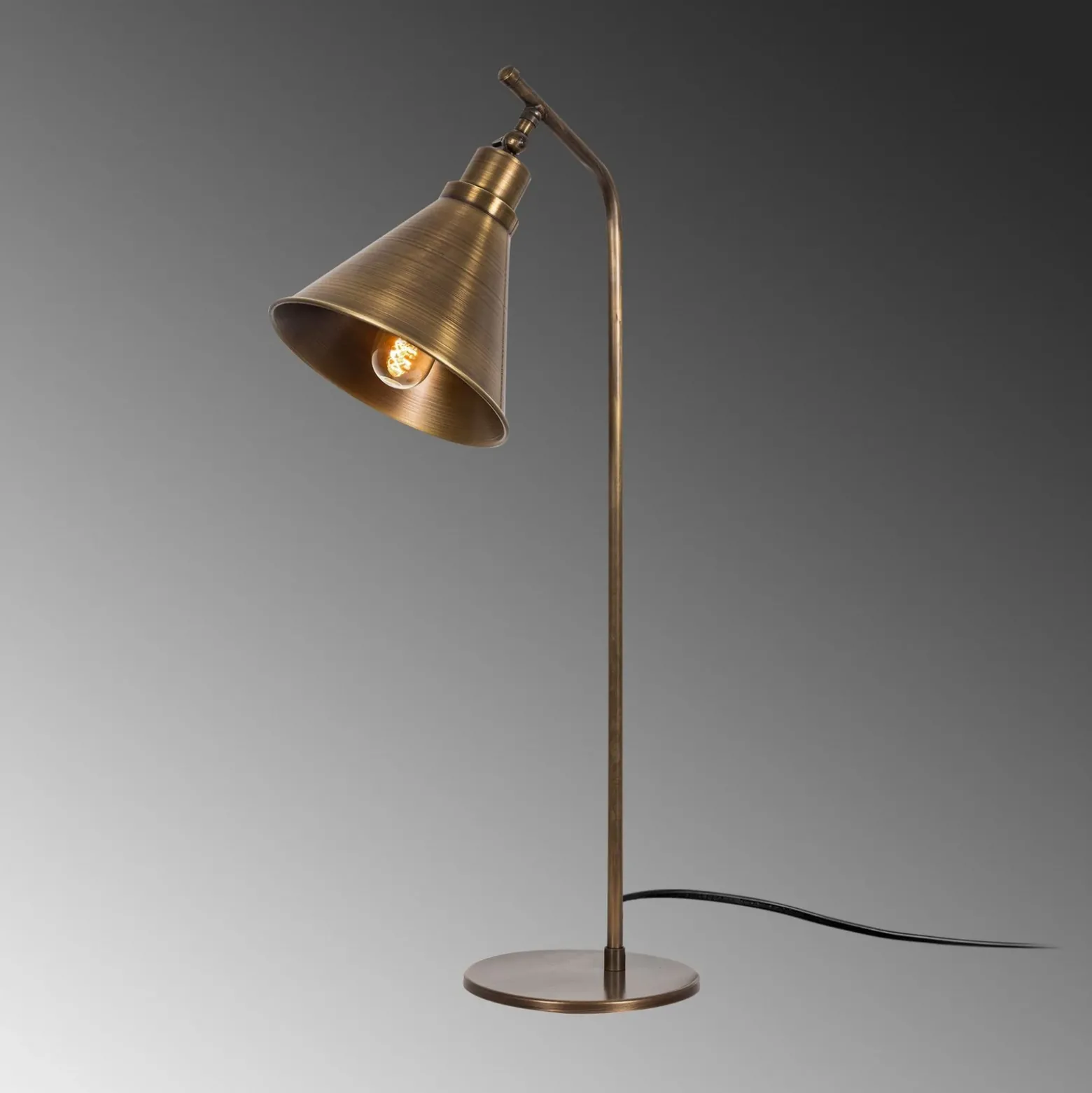 Lámpara de mesa Sivani MR-610, oro antiguo, metal, altura 50 cm