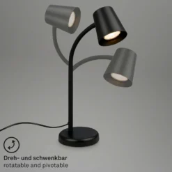 Lámpara de mesa Skriva, portalámpara GU10, negro