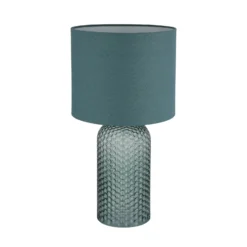 Lámpara de mesa Sofia, verde claro, altura 50 cm, tela/cristal