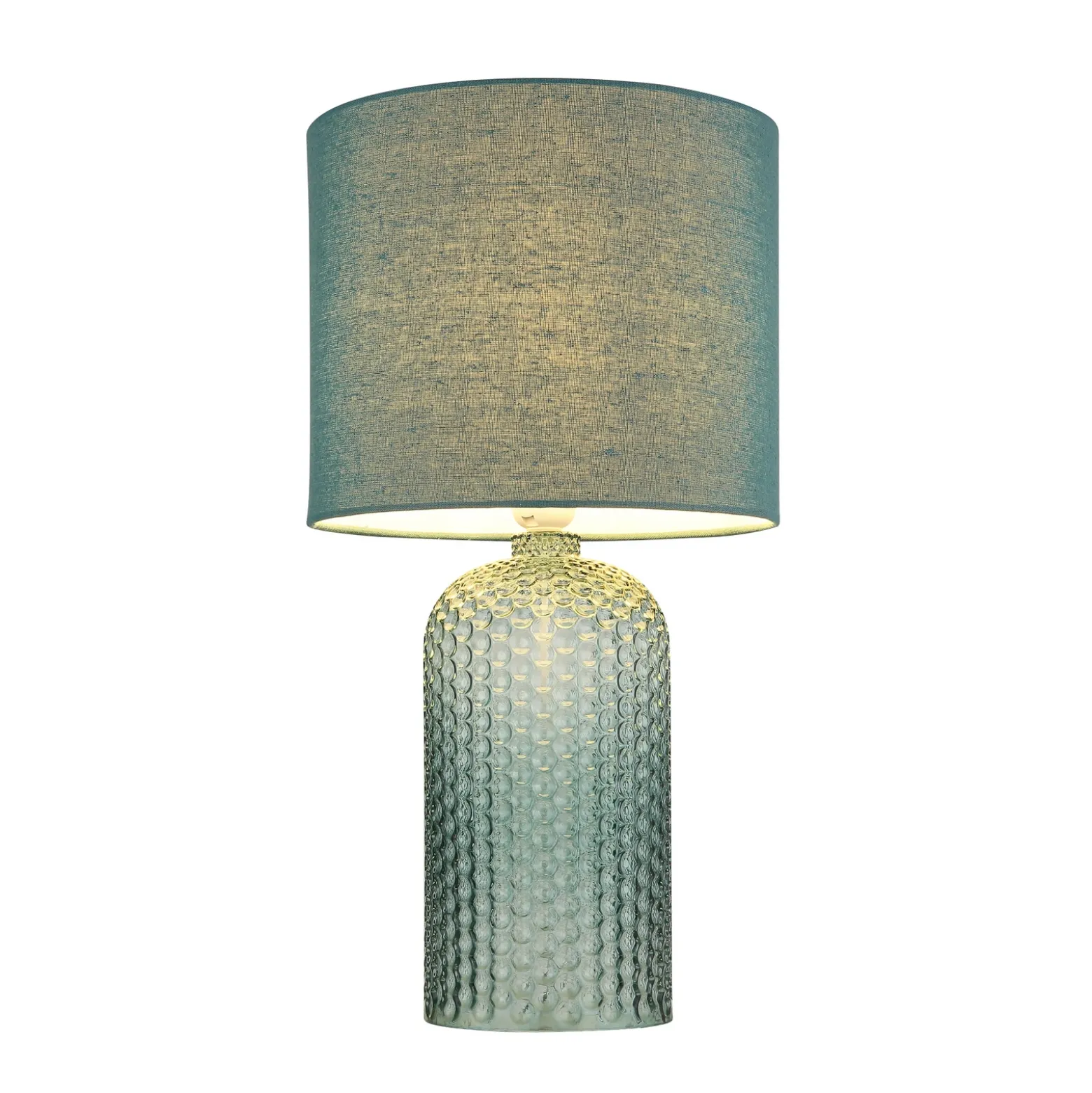 Lámpara de mesa Sofia, verde claro, altura 50 cm, tela/cristal