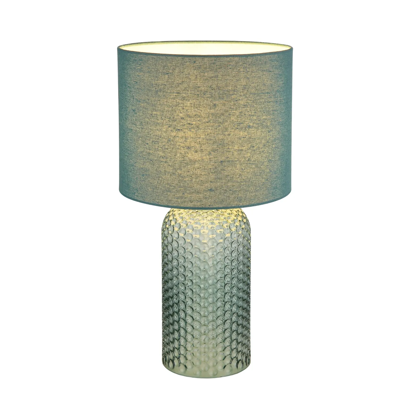 Lámpara de mesa Sofia, verde claro, altura 50 cm, tela/cristal