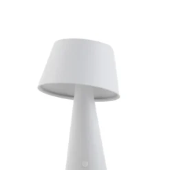 Lámpara de mesa solar LED Lirinor de Lindby, blanca, de plástico, Ø 13 cm