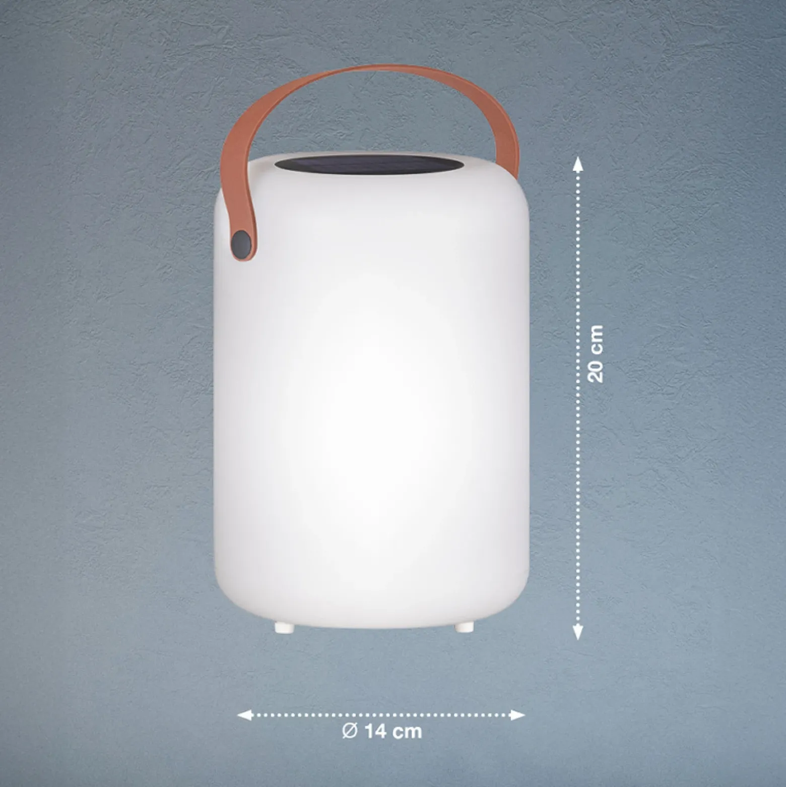 Lámpara de mesa solar LED Orno blanco cálido y RGB