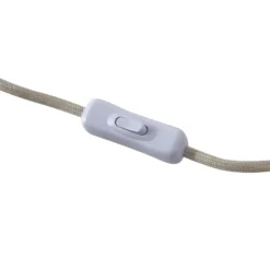 Lámpara de mesa Solomia de Lindby, beige, hierro, Ø 20 cm