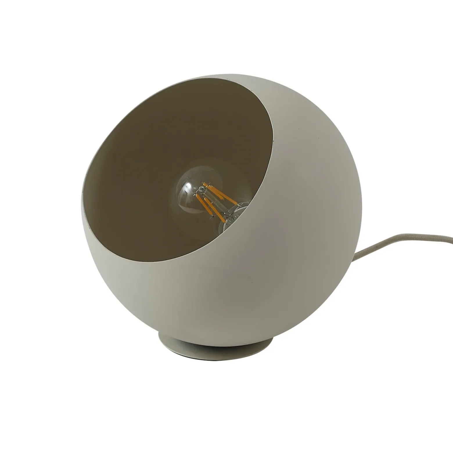 Lámpara de mesa Solomia de Lindby, beige, hierro, Ø 20 cm