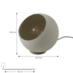Lámpara de mesa Solomia de Lindby, beige, hierro, Ø 20 cm