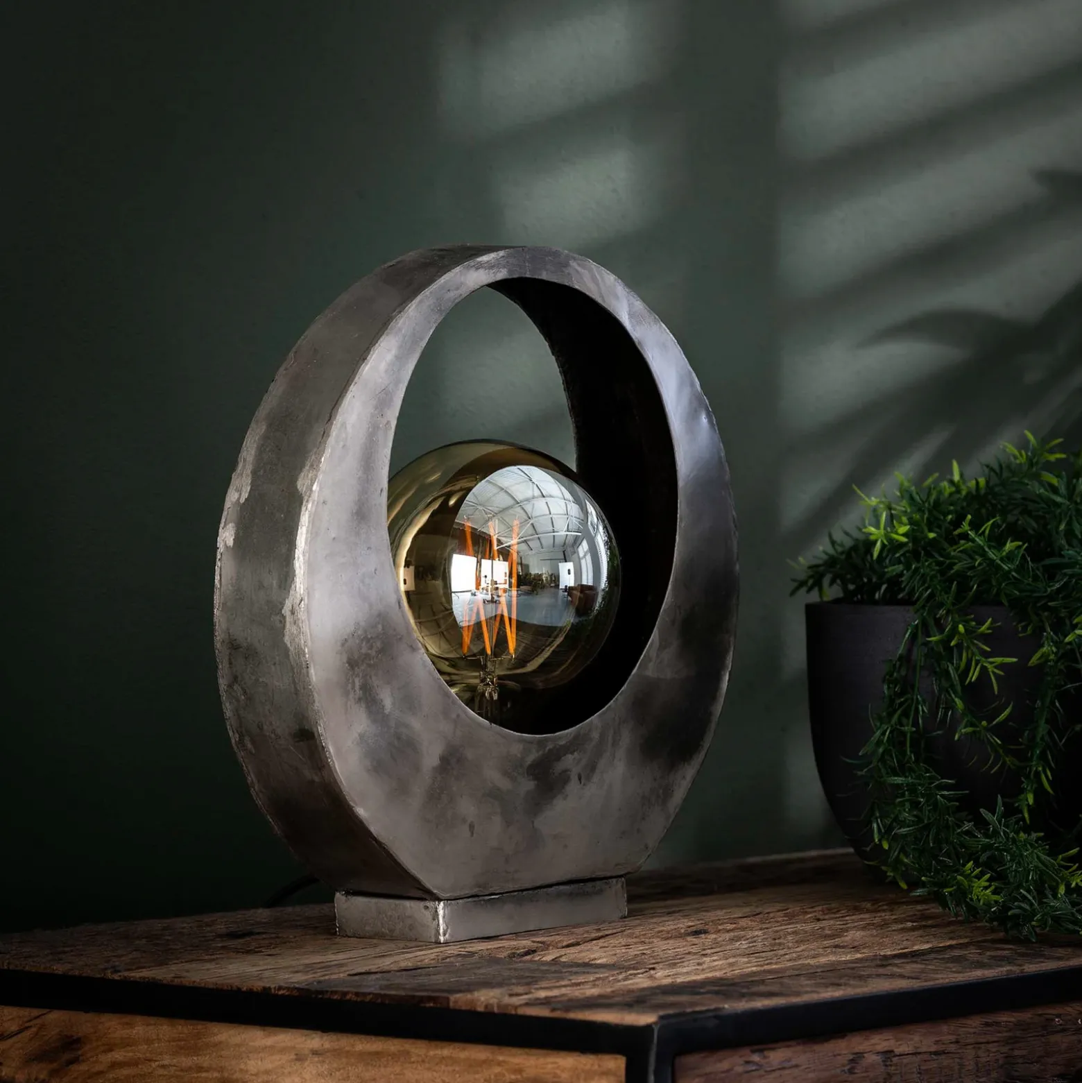 Lámpara de mesa Sonorc, 1 luz, luna llena