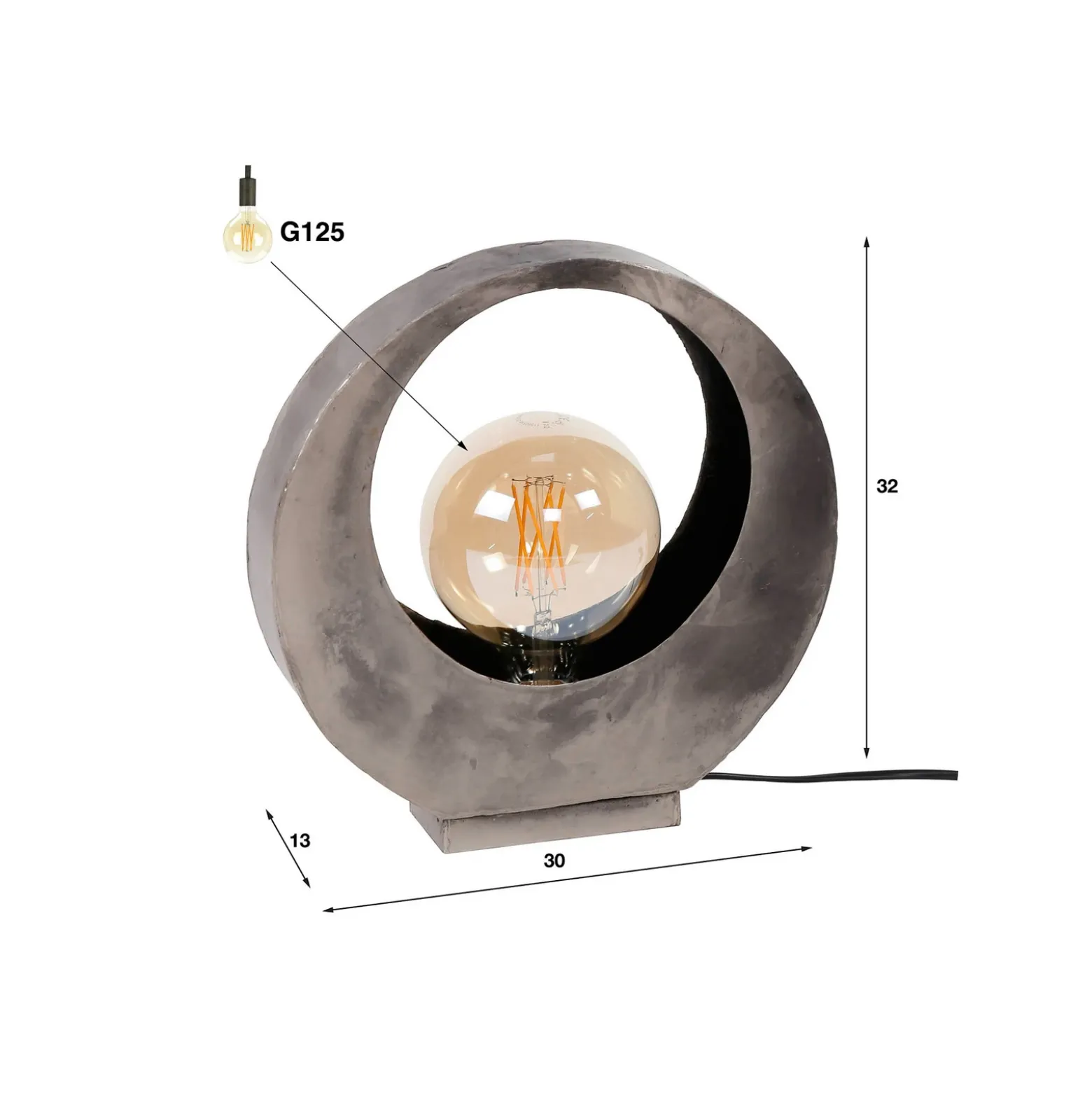 Lámpara de mesa Sonorc, 1 luz, luna llena