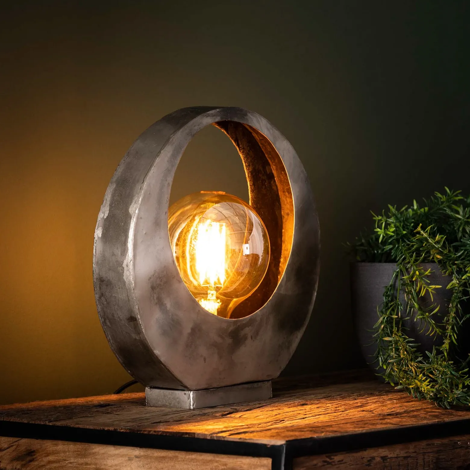 Lámpara de mesa Sonorc, 1 luz, luna llena
