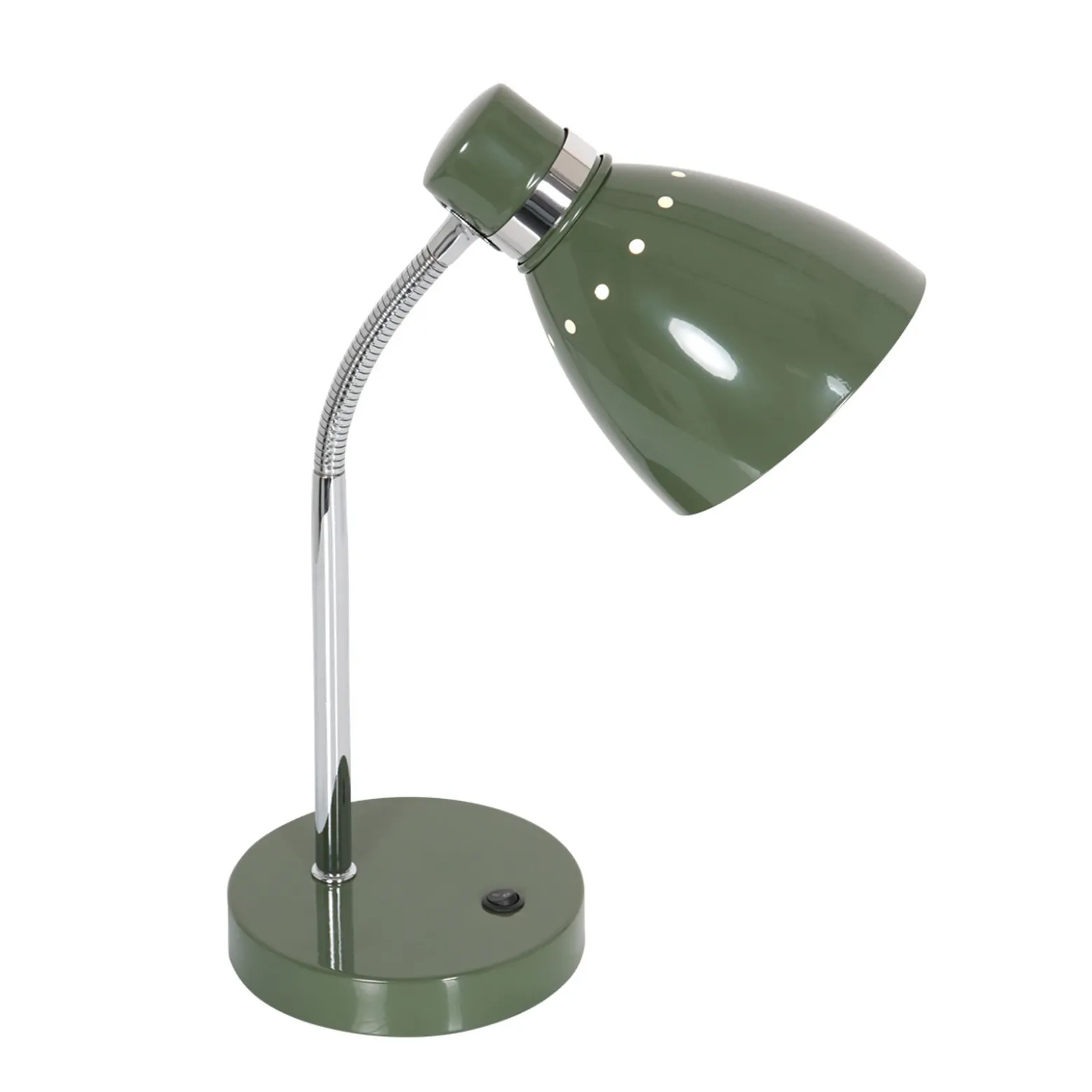 Lámpara de mesa Spring, brazo ajustable, verde