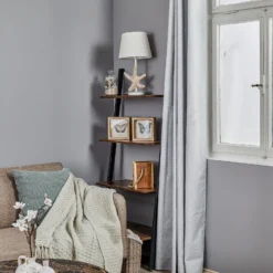 Lámpara de mesa Stellina, pantalla de tela, decoración estrella de mar