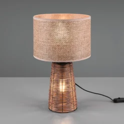 Lámpara de mesa Straw de ratán