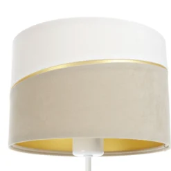 Lámpara de mesa Susan, blanco/beige/dorado