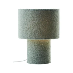 Lámpara de mesa Teddy, verde, altura 30 cm, tela/metal