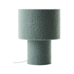Lámpara de mesa Teddy, verde, altura 30 cm, tela/metal