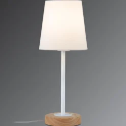 Lámpara de mesa textil de diseño natural Stellan