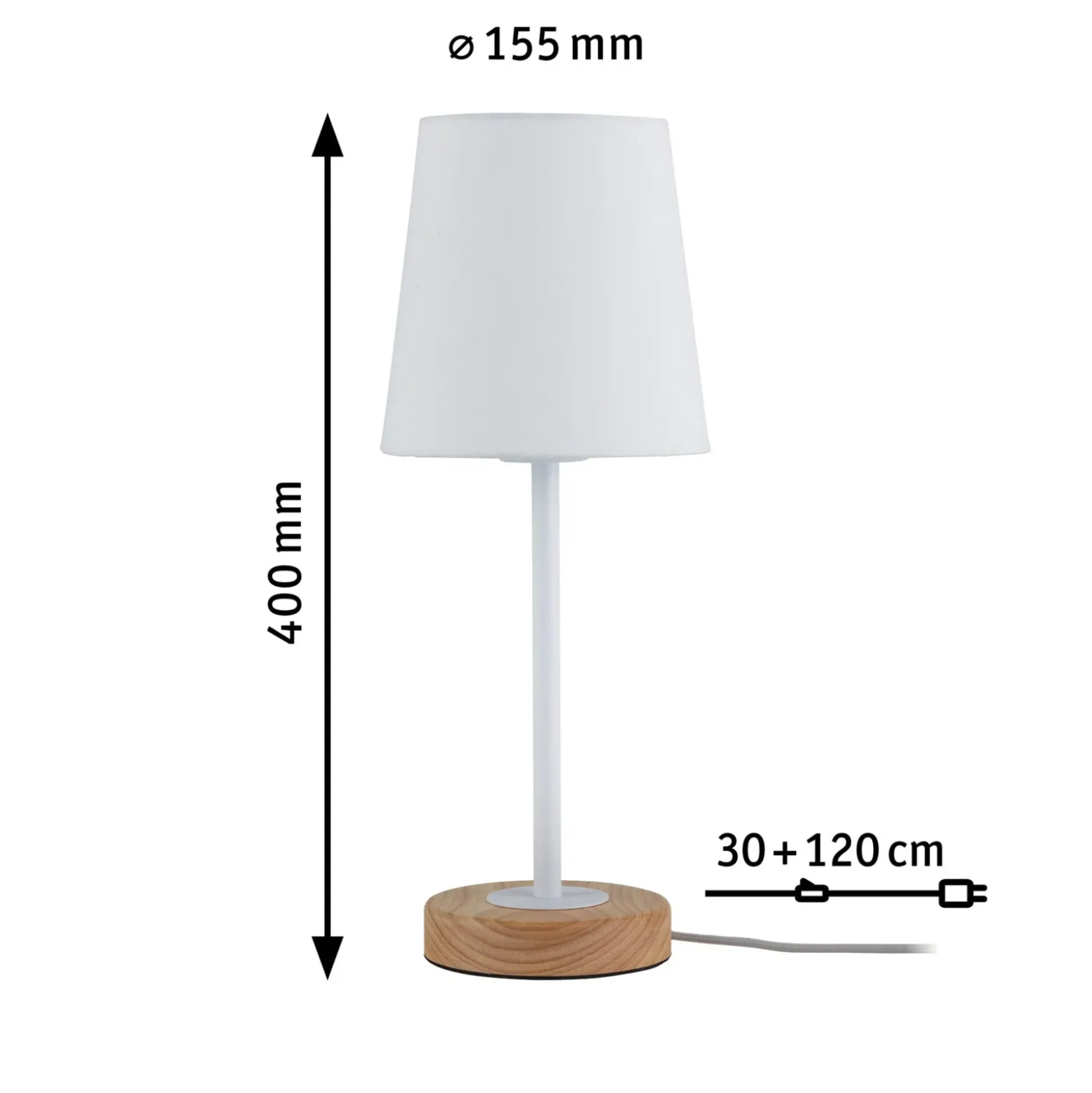 Lámpara de mesa textil de diseño natural Stellan