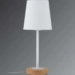 Lámpara de mesa textil de diseño natural Stellan