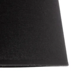 Lámpara de mesa textil Fulda, decoración de cristal, negro
