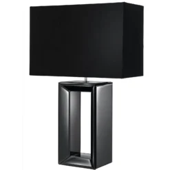 Lámpara de mesa textil Mirror, negro
