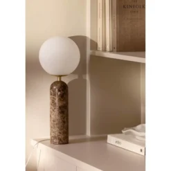 Lámpara de mesa Torrano de Globen Lighting, marrón, altura 53 cm