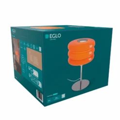 Lámpara de mesa Tortora, naranja, cristal, metal, altura 30 cm, E14