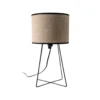 Lámpara de mesa Trixi con estructura de alambre marrón/negro, tela