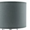 Lámpara de mesa Trixi, metal, tela, verde salvia, blanco