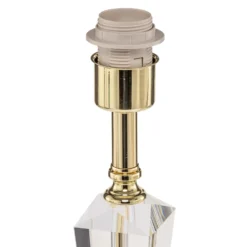 Lámpara de mesa Veronique, pie estrecho, crema/oro