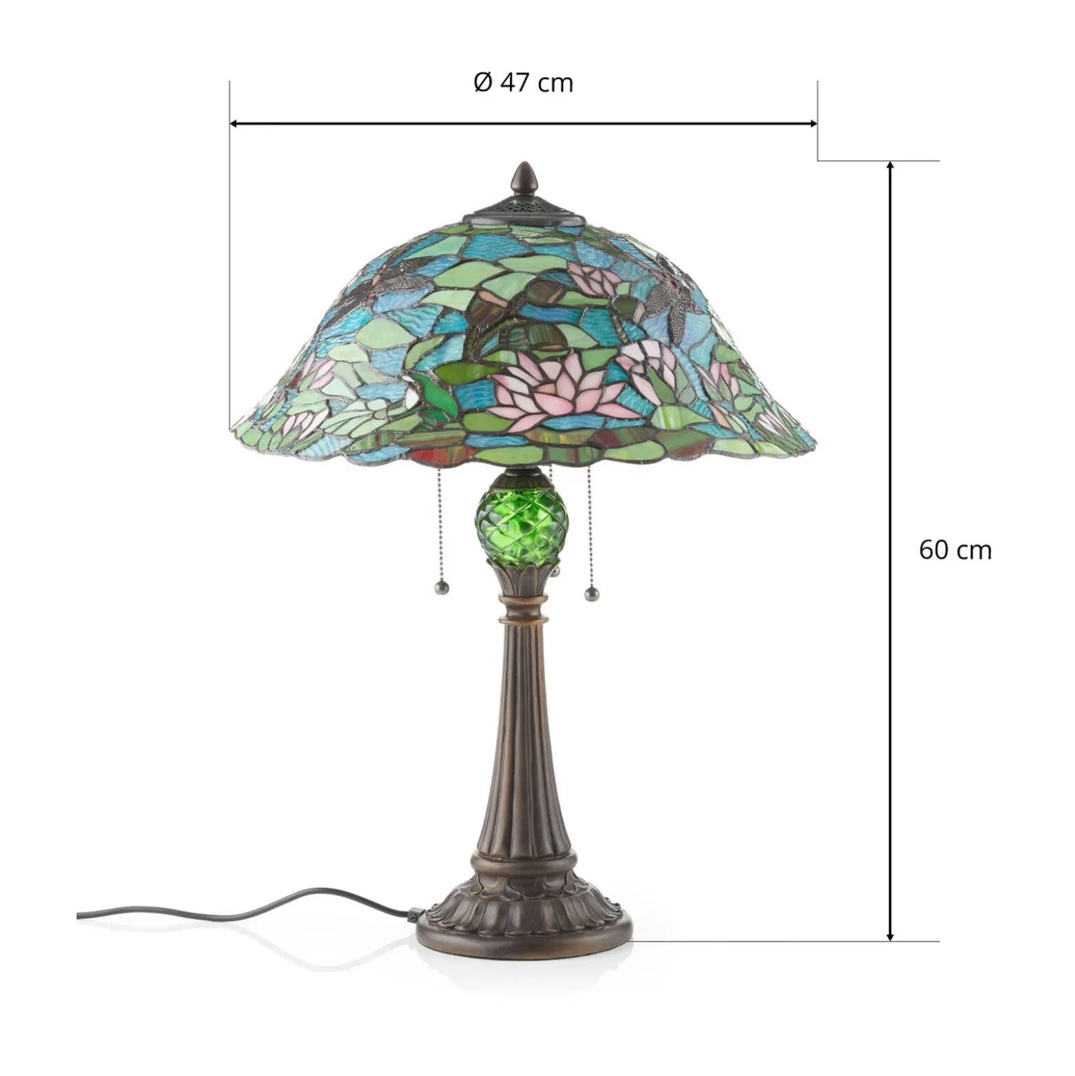 Lámpara de mesa Waterlily de estilo Tiffany