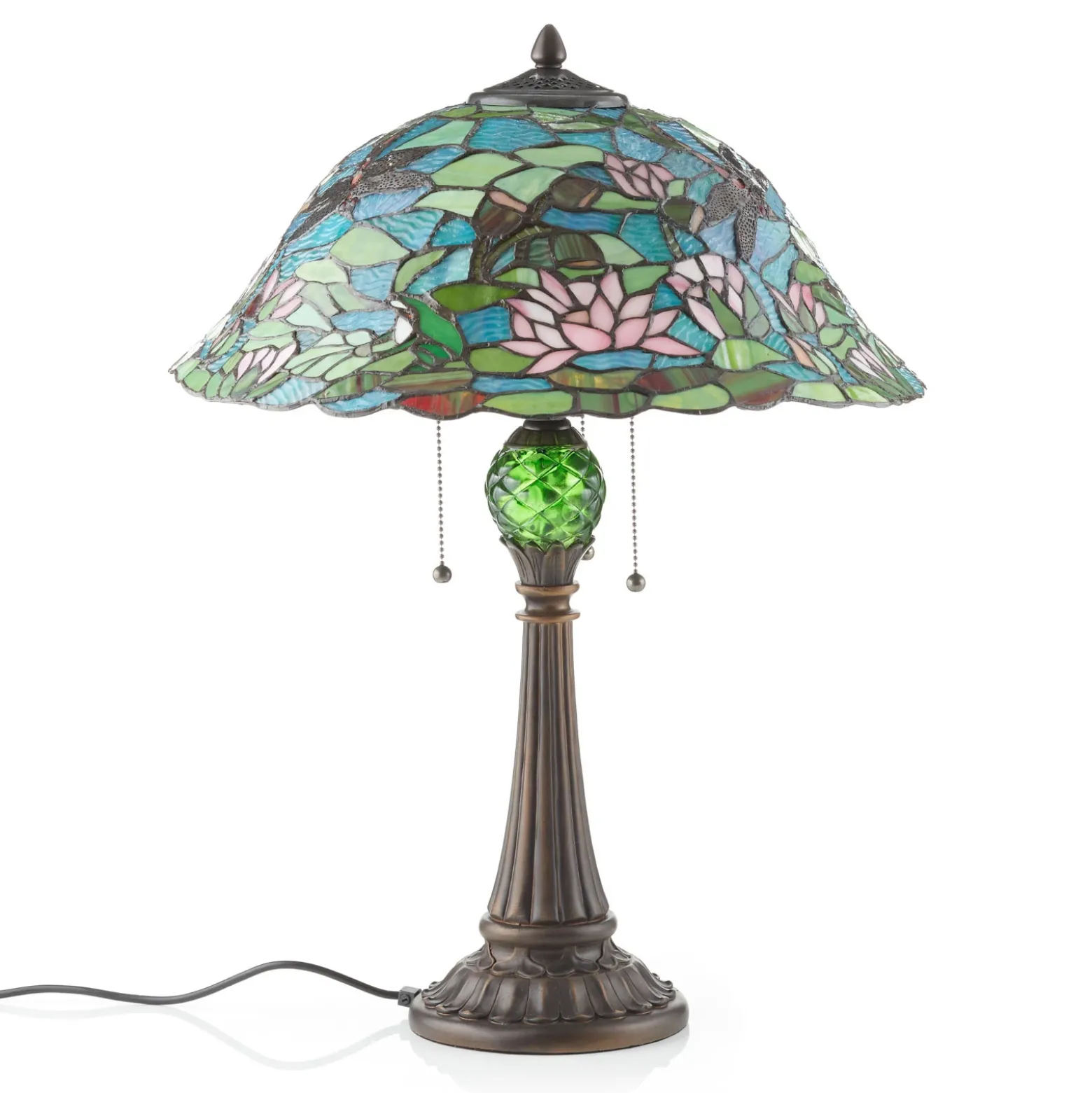 Lámpara de mesa Waterlily de estilo Tiffany