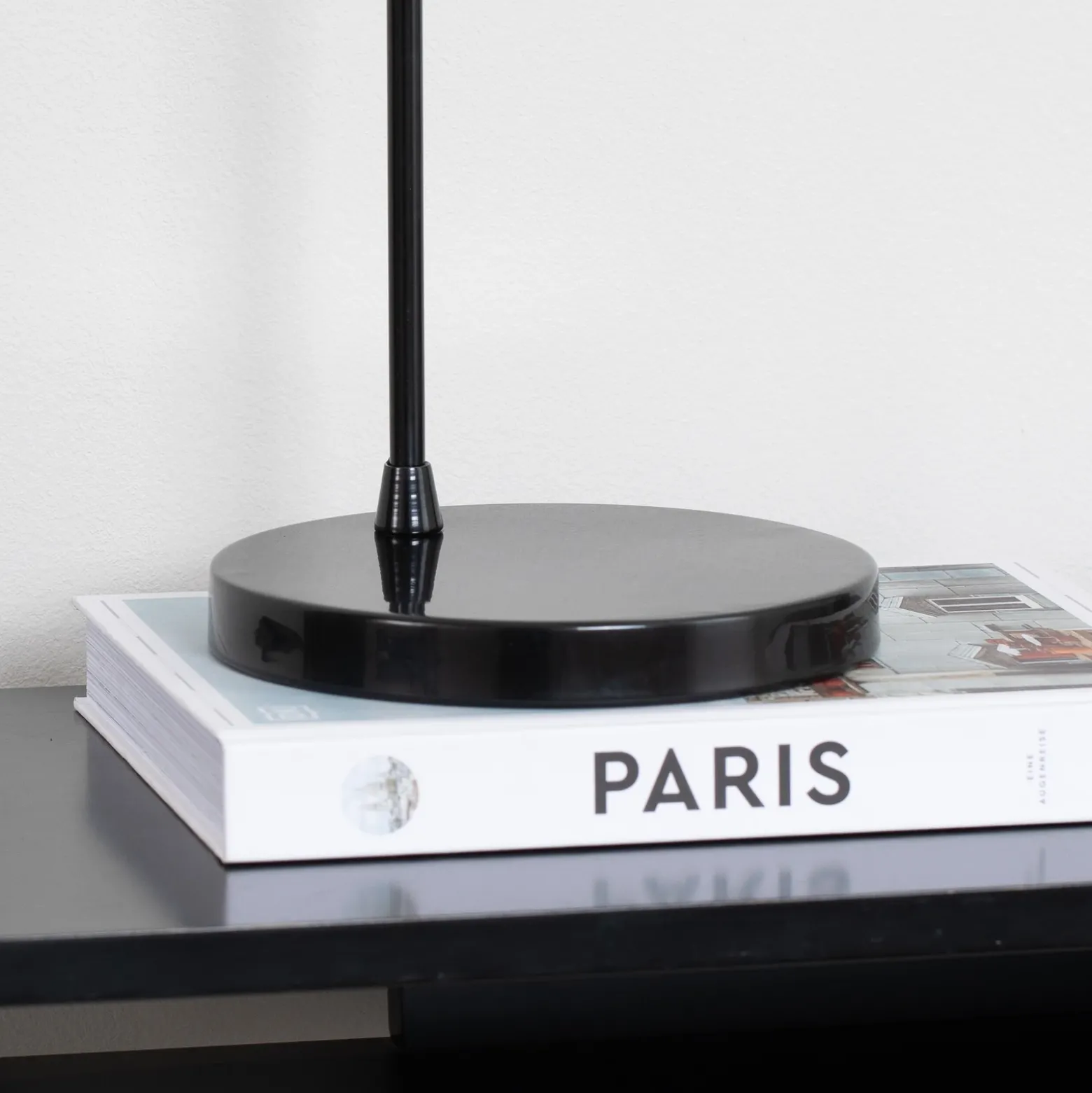 Lámpara de mesa Yildo, negro/cobre, metal, altura 52 cm