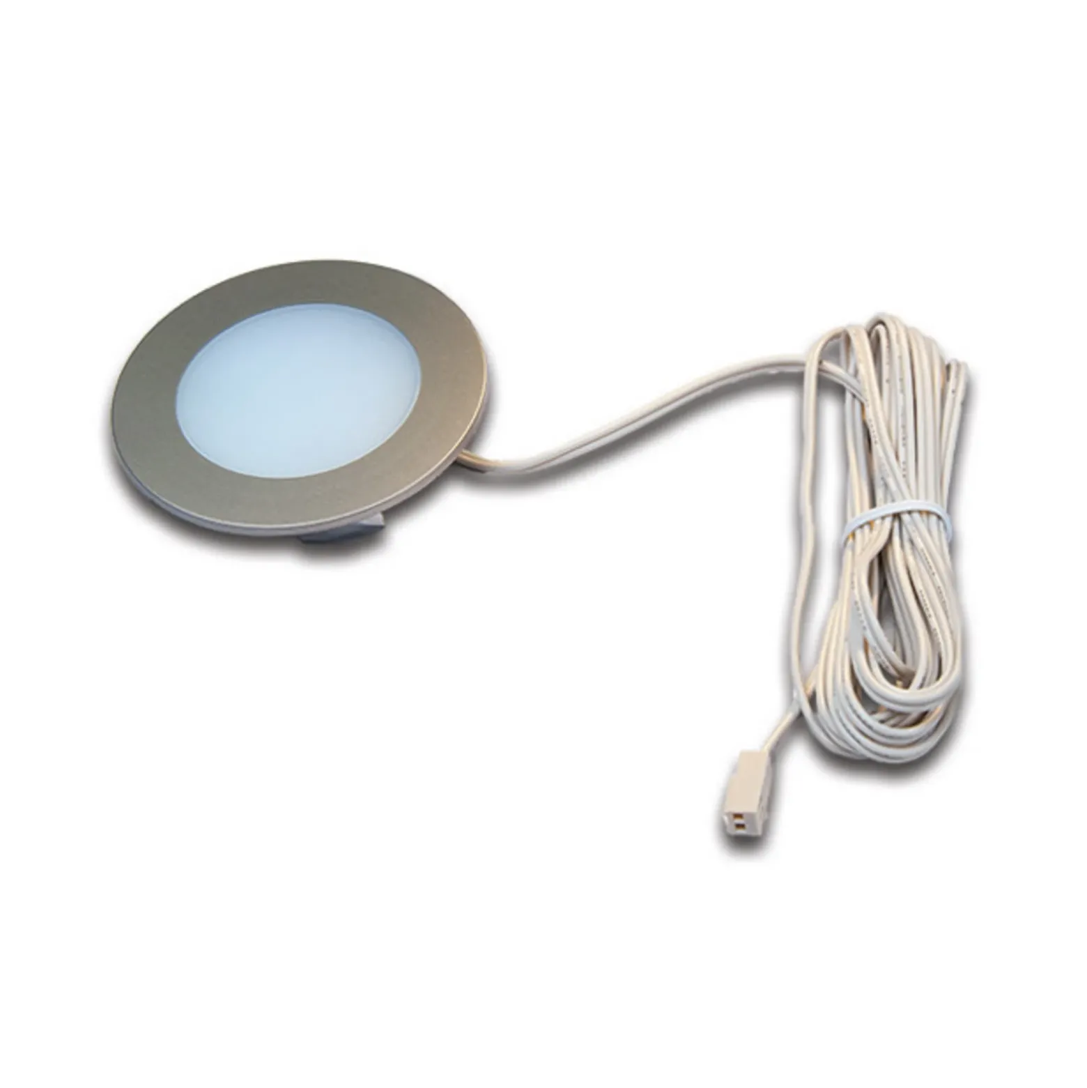 Lámpara de mueble empotrable LED FR 55 en aspecto acero inoxidable