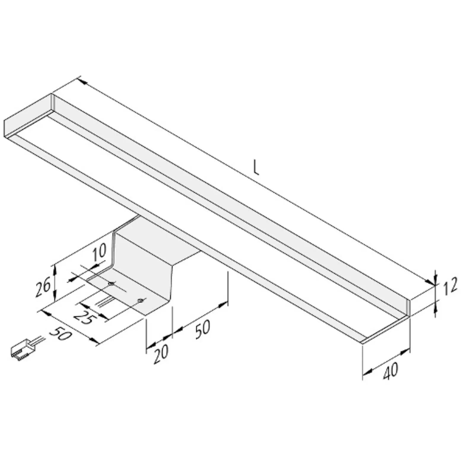 Lámpara de mueble LED Lugano 4.000K, 90 cm