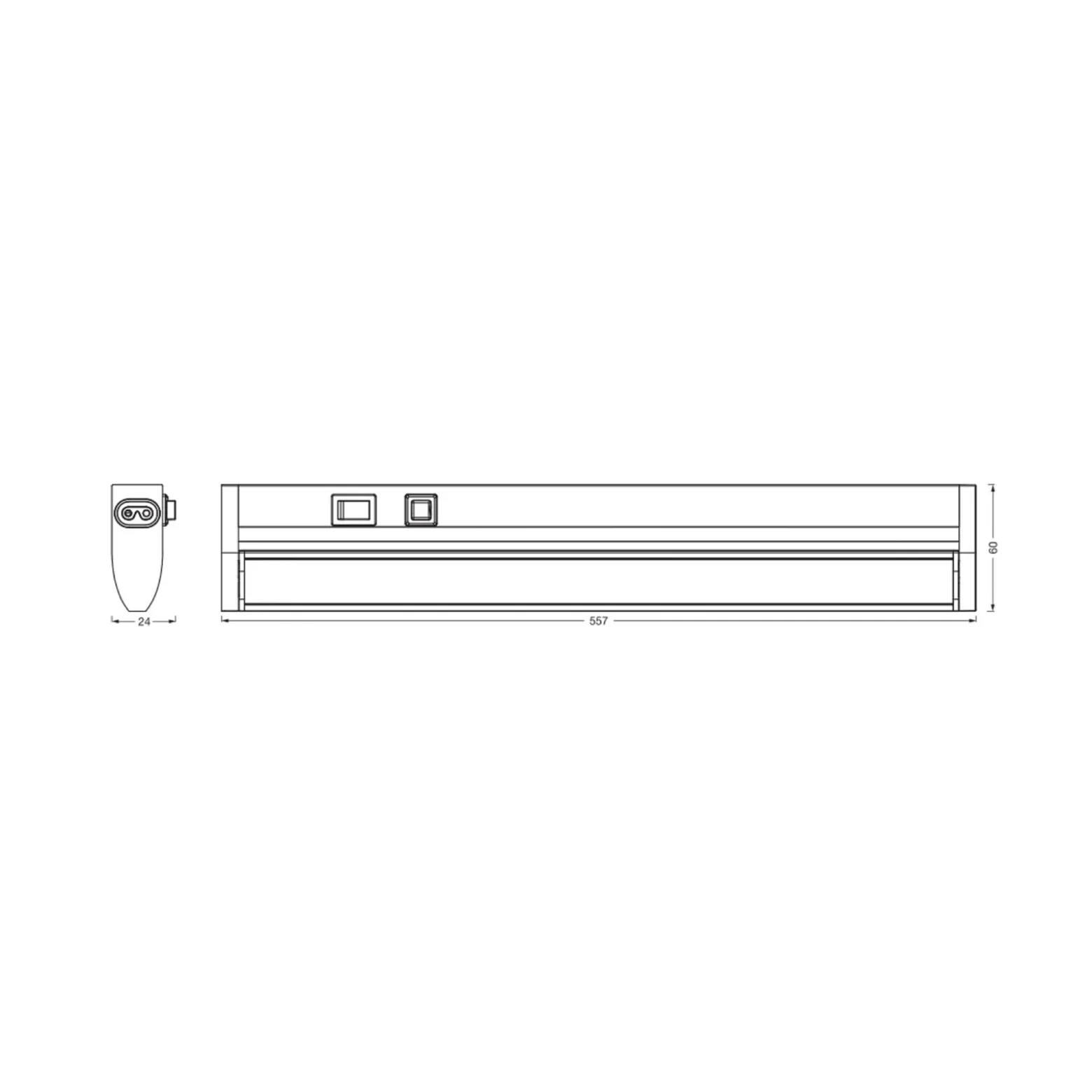 Lámpara de mueble OSRAM Linear Turn connect negra 55 cm CCT atenuable