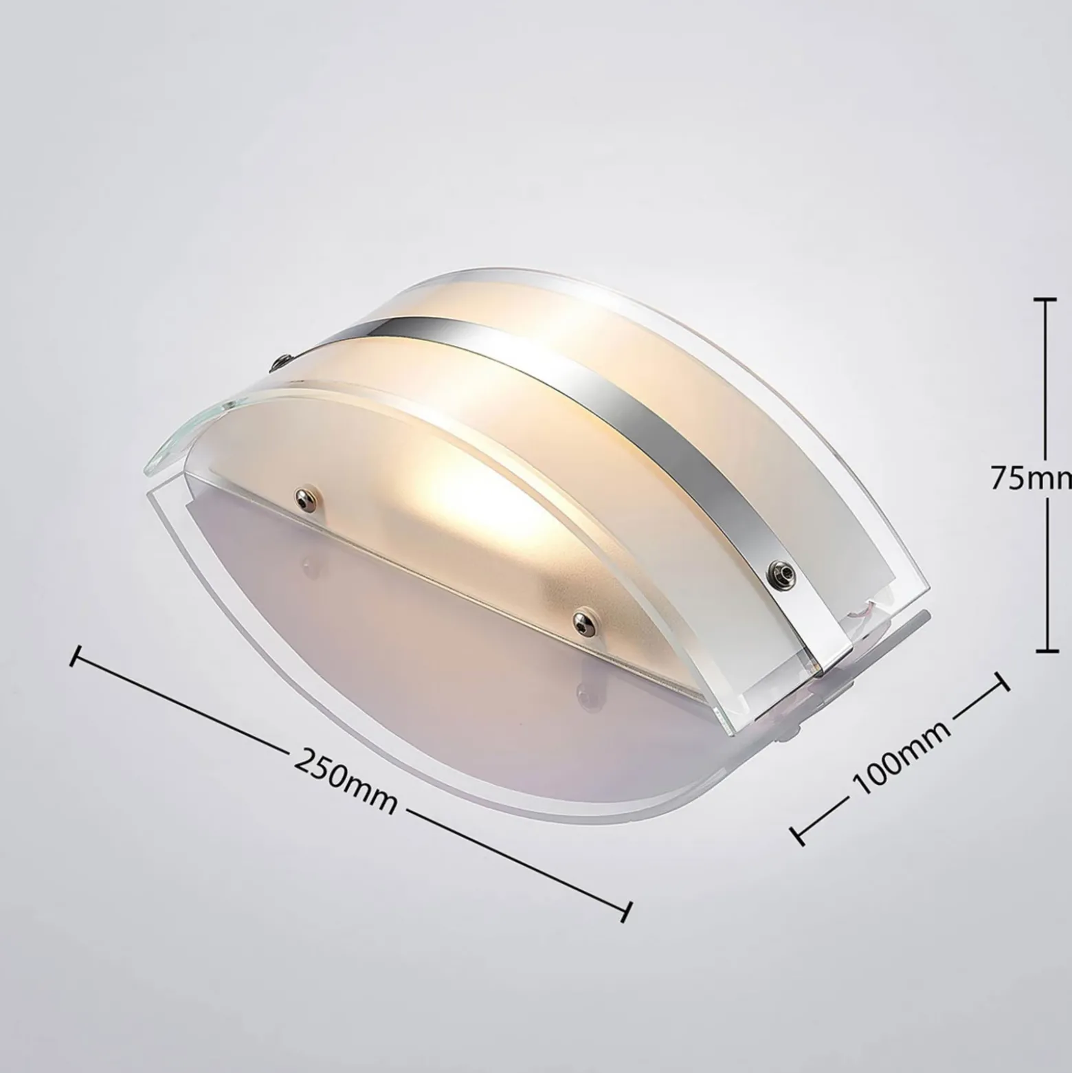 Lámpara de pared de vidrio Zinka con LED, 25 cm