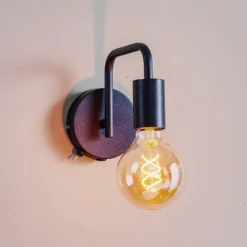 Lámpara de pared Diallo sin pantalla negro mate