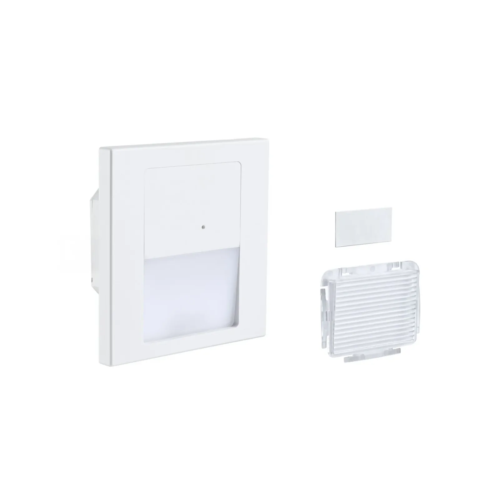 Lámpara de pared empotrable LED Paulmann Tsaro Sensor, blanca, de plástico