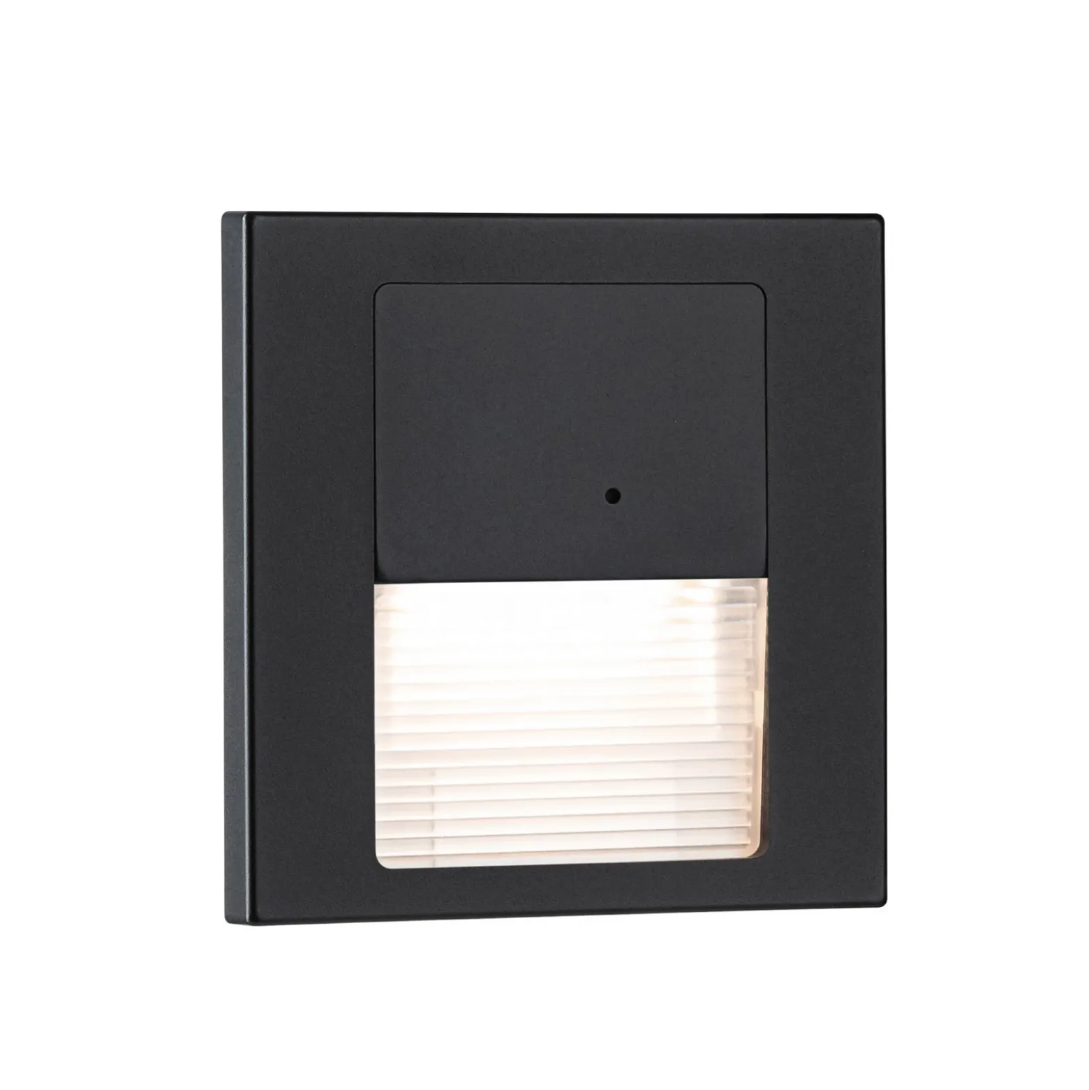 Lámpara de pared empotrable LED Paulmann Tsaro con sensor, de plástico negro