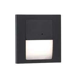 Lámpara de pared empotrable LED Paulmann Tsaro con sensor, de plástico negro