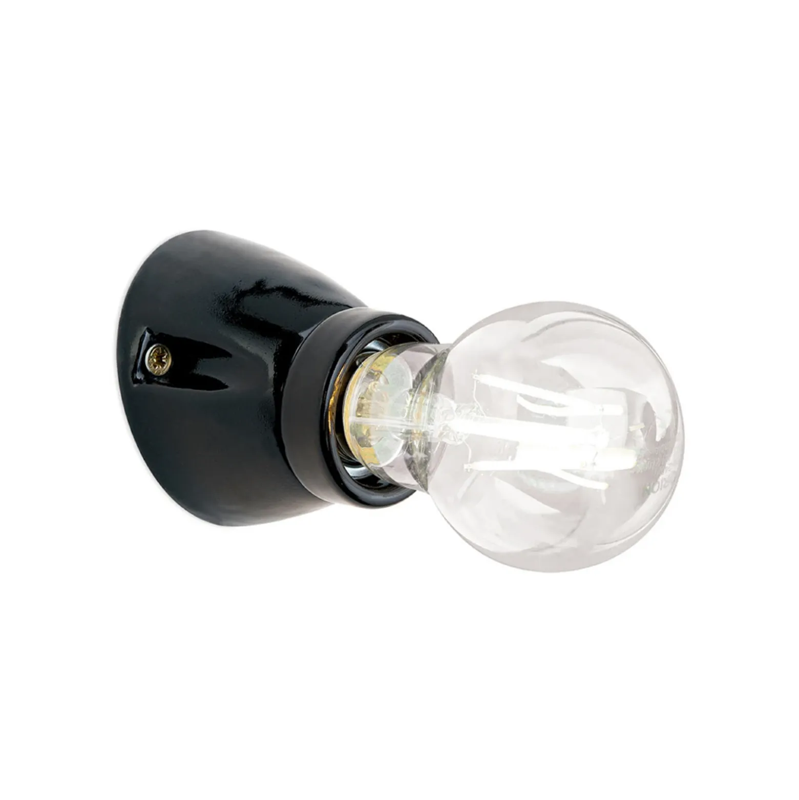 Lámpara de pared Frost de cerámica, negro