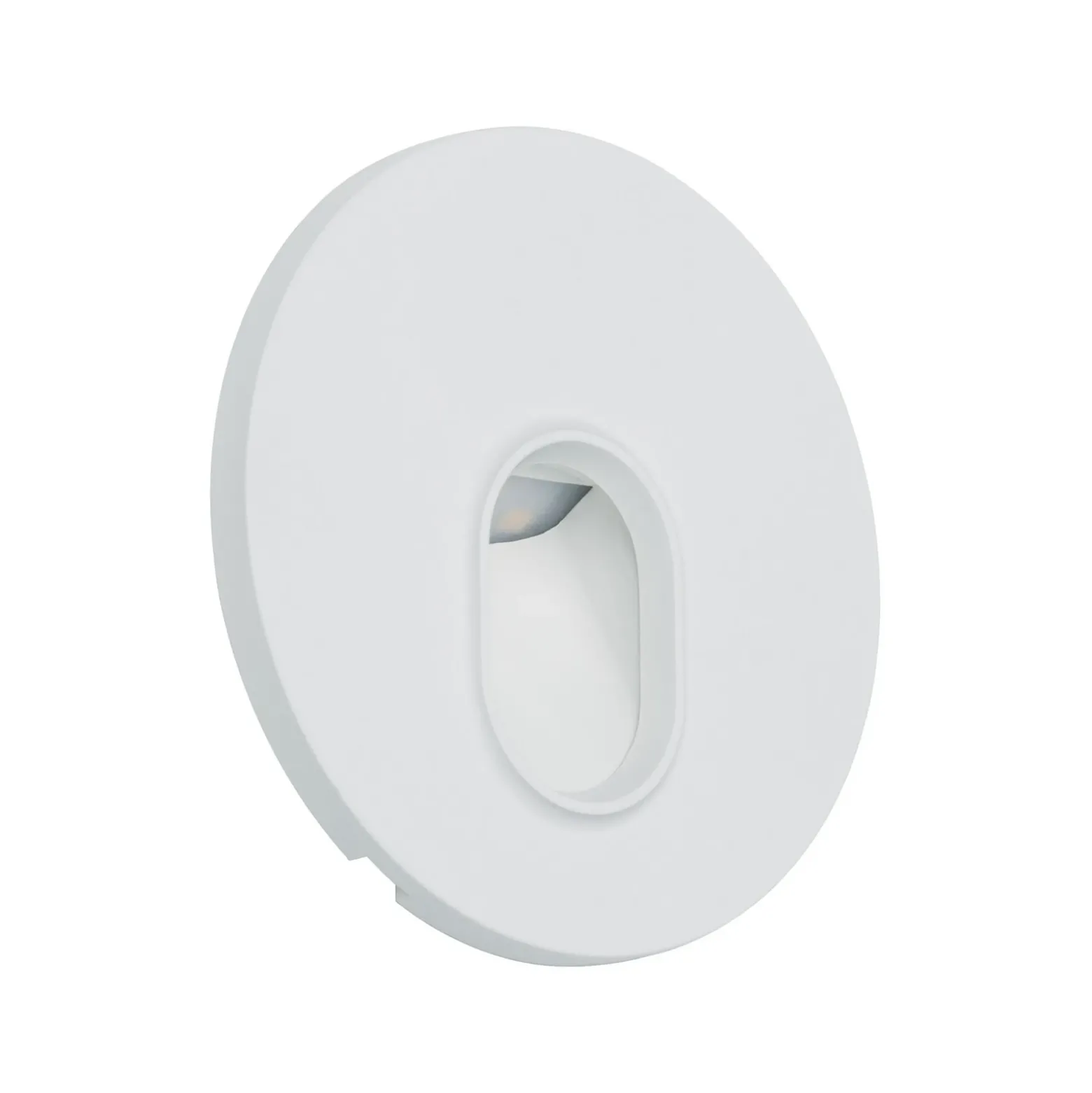 Lámpara de pared LED empotrable Paulmann Wall, blanca, redonda, de plástico
