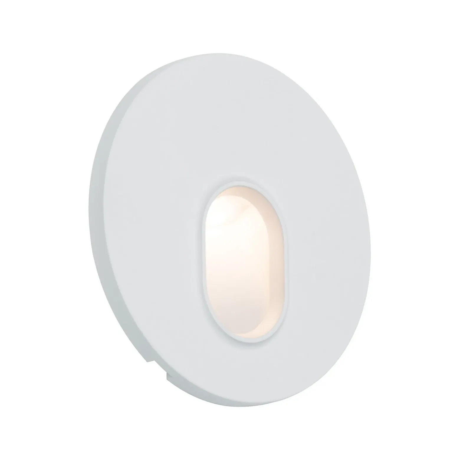 Lámpara de pared LED empotrable Paulmann Wall, blanca, redonda, de plástico