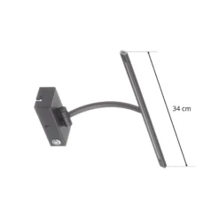 Lámpara de pared LED Matisse, ancho 34 cm, negro